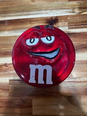 M&M's Red Plastic Candy Container with Character Face Lid